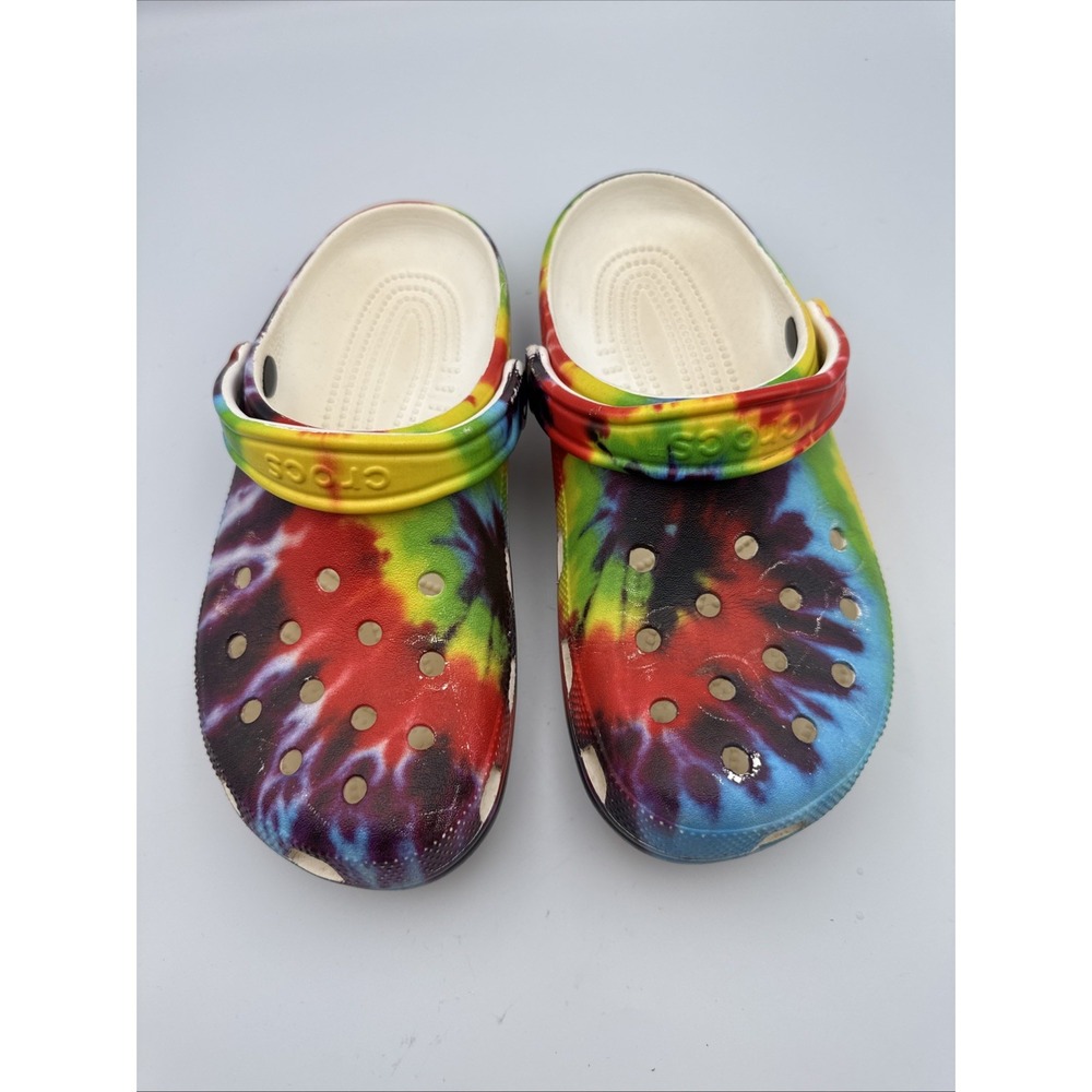 Crocs Classic Clog Unisex Tie Dye Multi Color Graphic M7 W9